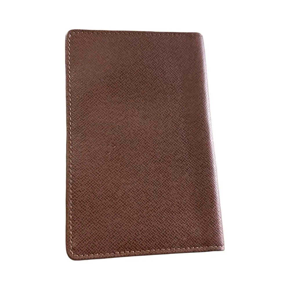 Louis Vuitton Brown Taiga Card/Passport document holder Wallet